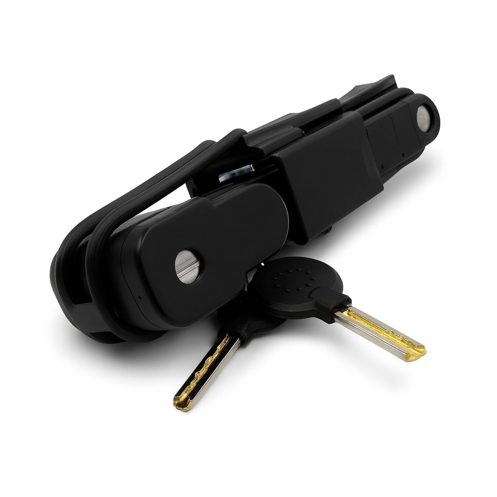 Black Folding Bike Lock with Keys